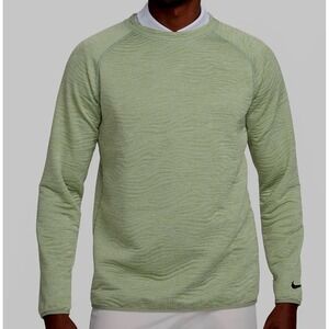 Men's Nike Golf Jumper - NK DF Tour Quilted Crew Neck - Oil Green SP24  SM NWT